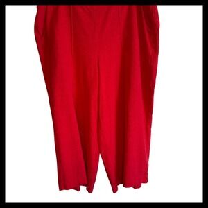 Simply Vera Vera Wang Red Linen Blend Pull On Cropped Wide Leg Pants XXL